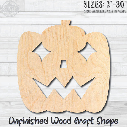 Jack O'Lantern 9 Halloween Unfinished Wood Shape Blank Laser Engraved Cutout Woodcraft Craft Supply