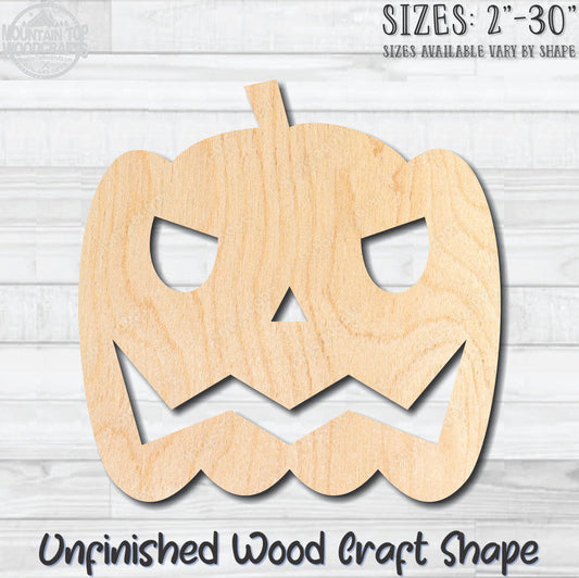 Jack O'Lantern 11 Halloween Unfinished Wood Shape Blank Laser Engraved Cutout Woodcraft Craft Supply