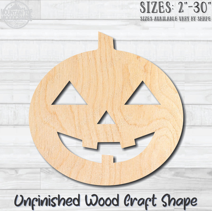 Jack O'Lantern 12 Halloween Unfinished Wood Shape Blank Laser Engraved Cutout Woodcraft Craft Supply