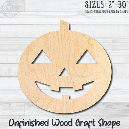 Jack O'Lantern 12 Halloween Unfinished Wood Shape Blank Laser Engraved Cutout Woodcraft Craft Supply