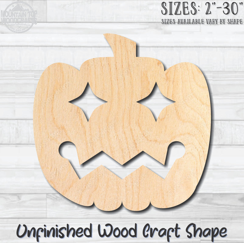 Jack O'Lantern 13 Halloween Unfinished Wood Shape Blank Laser Engraved Cutout Woodcraft Craft Supply