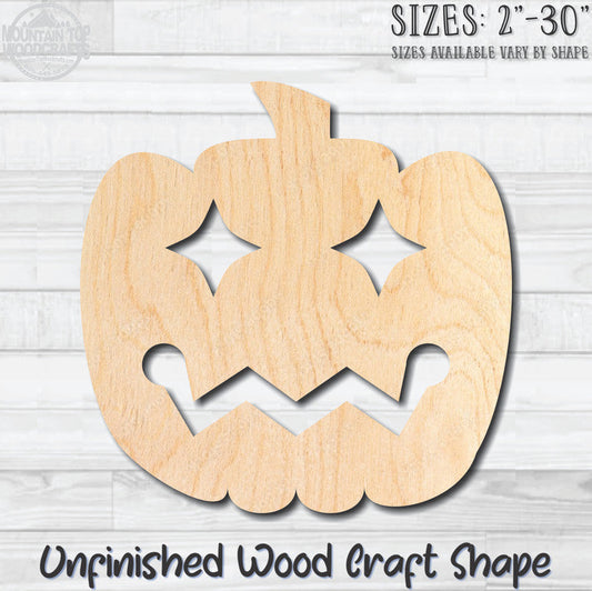 Jack O'Lantern 13 Halloween Unfinished Wood Shape Blank Laser Engraved Cutout Woodcraft Craft Supply