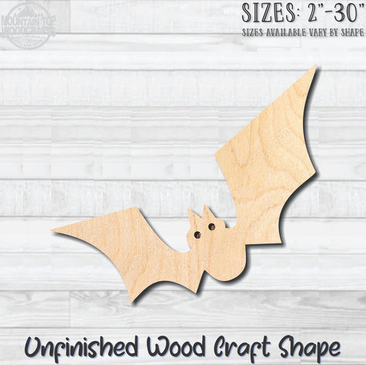 Bat Halloween Unfinished Wood Shape Blank Laser Engraved Cutout Woodcraft Craft Supply