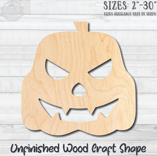 Jack O'Lantern 14 Halloween Unfinished Wood Shape Blank Laser Engraved Cutout Woodcraft Craft Supply
