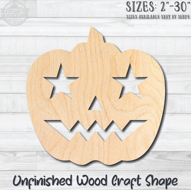 Jack O'Lantern 15 Halloween Unfinished Wood Shape Blank Laser Engraved Cutout Woodcraft Craft Supply