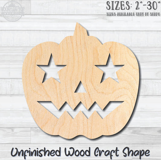 Jack O'Lantern 15 Halloween Unfinished Wood Shape Blank Laser Engraved Cutout Woodcraft Craft Supply
