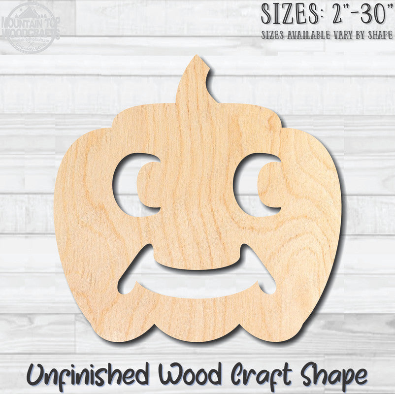 Jack O'Lantern 16 Halloween Unfinished Wood Shape Blank Laser Engraved Cutout Woodcraft Craft Supply
