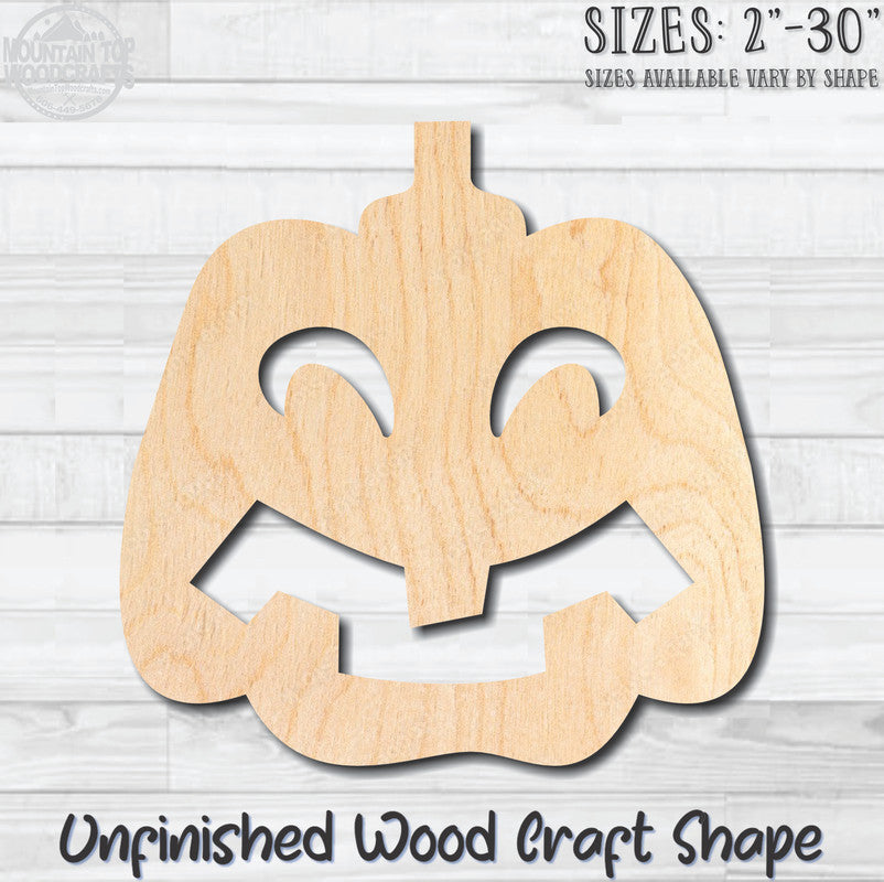 Jack O'Lantern 17 Halloween Unfinished Wood Shape Blank Laser Engraved Cutout Woodcraft Craft Supply