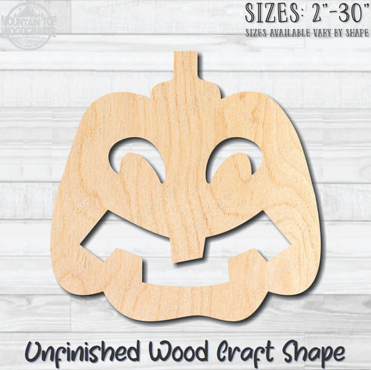 Jack O'Lantern 17 Halloween Unfinished Wood Shape Blank Laser Engraved Cutout Woodcraft Craft Supply