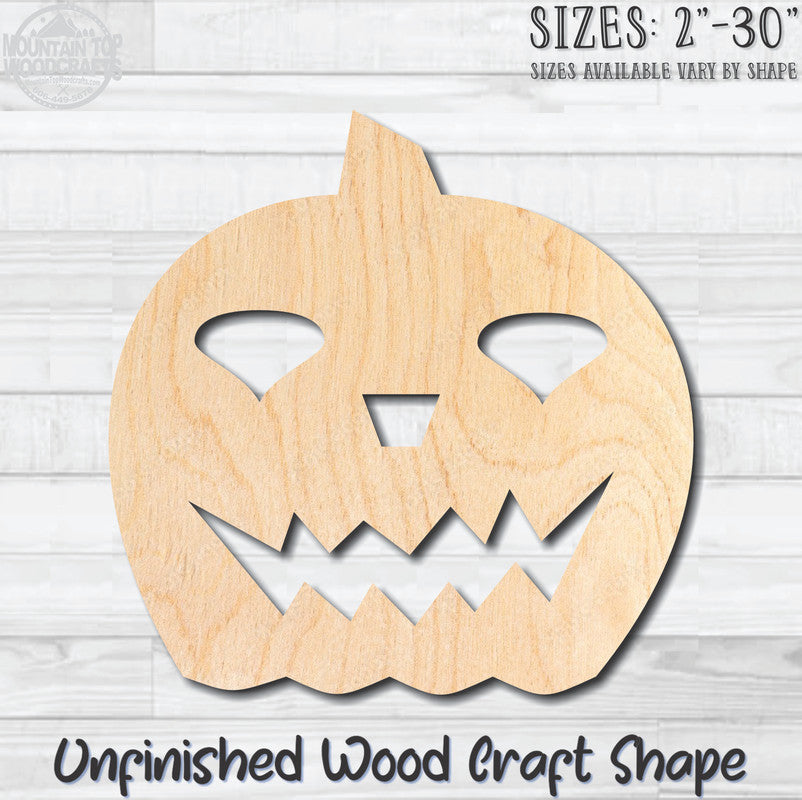 Jack O'Lantern 18 Halloween Unfinished Wood Shape Blank Laser Engraved Cutout Woodcraft Craft Supply