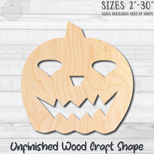 Jack O'Lantern 18 Halloween Unfinished Wood Shape Blank Laser Engraved Cutout Woodcraft Craft Supply