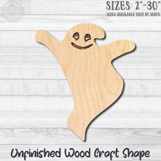 Ghost 1 Halloween Unfinished Wood Shape Blank Laser Engraved Cutout Woodcraft Craft Supply