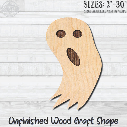 Ghost 2 Halloween Unfinished Wood Shape Blank Laser Engraved Cutout Woodcraft Craft Supply