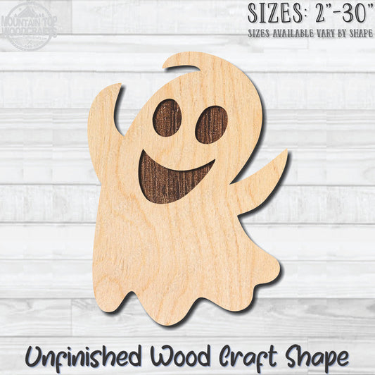 Ghost 4 Halloween Unfinished Wood Shape Blank Laser Engraved Cutout Woodcraft Craft Supply