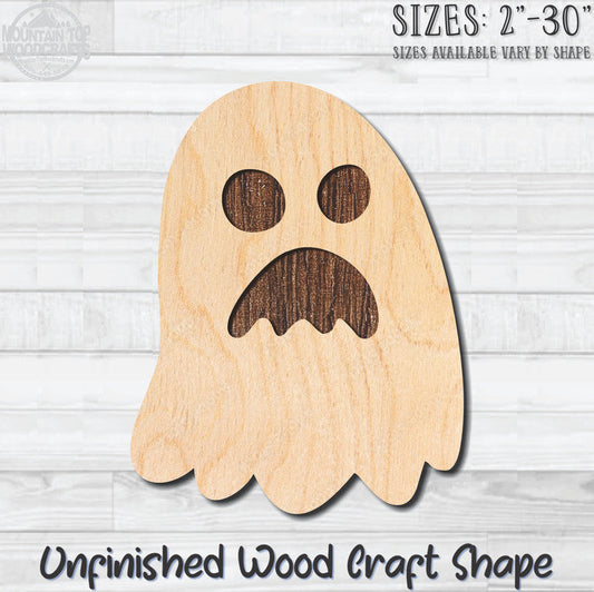 Ghost 6 Halloween Unfinished Wood Shape Blank Laser Engraved Cutout Woodcraft Craft Supply