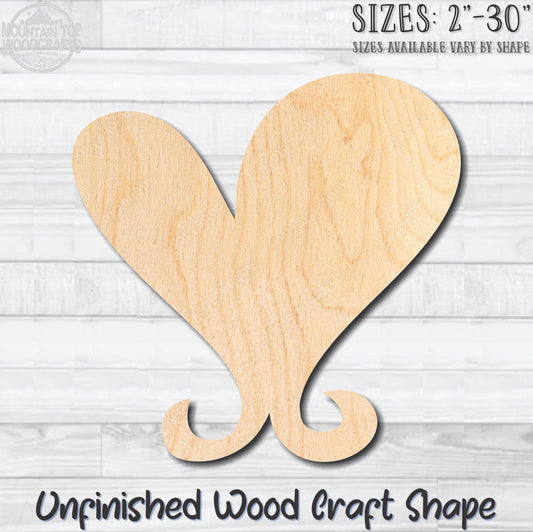 Heart 2 Unfinished Wood Shape Blank Laser Engraved Cutout Woodcraft Craft Supply