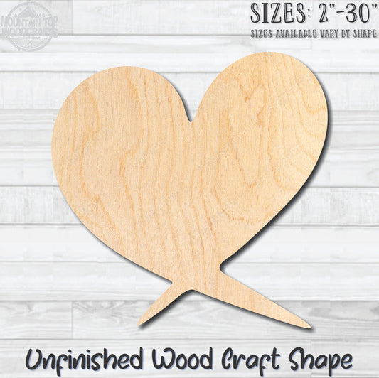 Heart 3 Unfinished Wood Shape Blank Laser Engraved Cutout Woodcraft Craft Supply