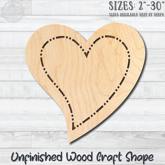 Heart 11 Unfinished Wood Shape Blank Laser Engraved Cutout Woodcraft Craft Supply