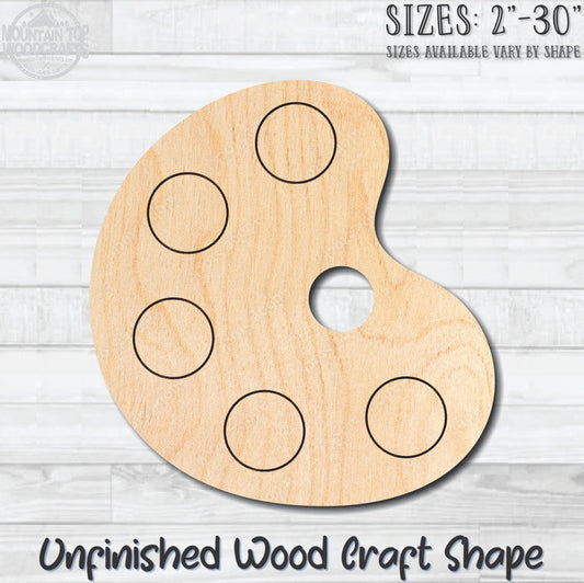 Painter Palette Unfinished Wood Shape Blank Laser Engraved Cut Out Woodcraft Craft Supply