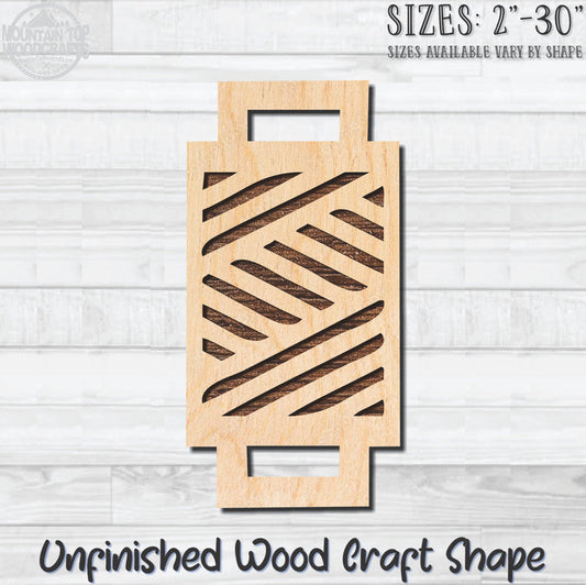 Thread Spool 1 Unfinished Wood Shape Blank Laser Engraved Cut Out Woodcraft Craft Supply