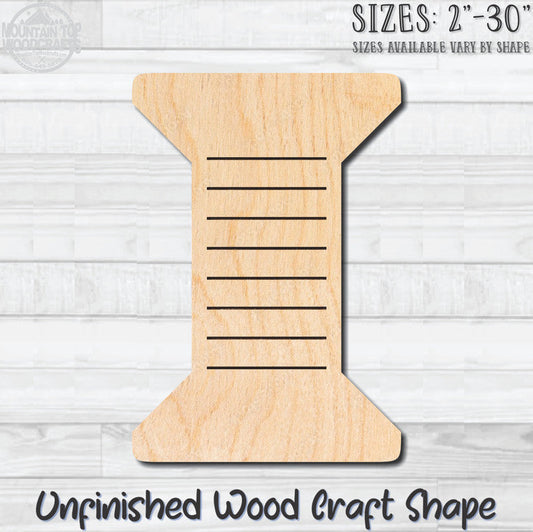 Thread Spool 2 Sewing Unfinished Wood Shape Blank Laser Engraved Cut Out Woodcraft Craft Supply