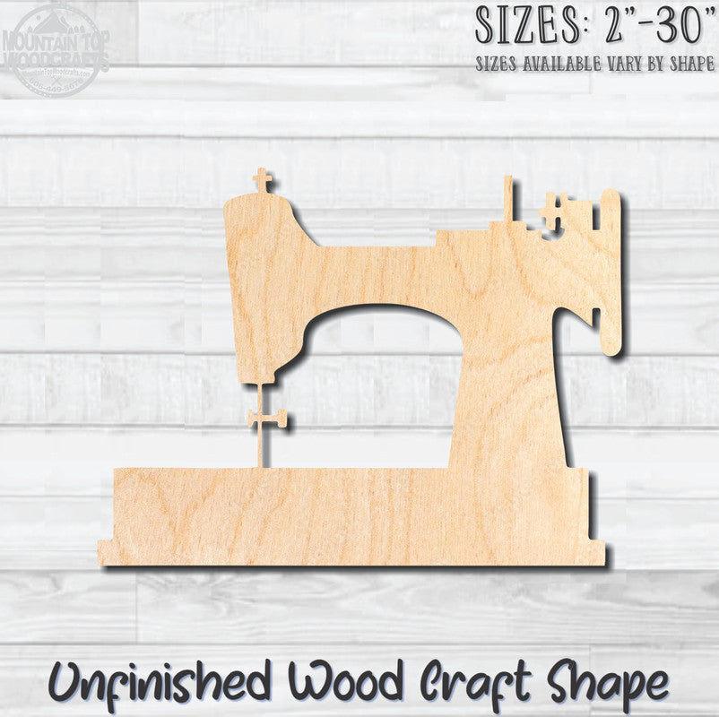 Sewing Machine Hand Crank 1 Unfinished Wood Shape Blank Laser Engraved Cut Out Woodcraft Craft Supply