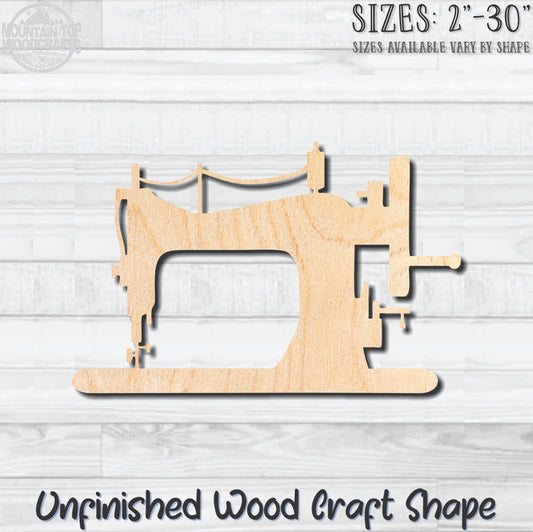 Sewing Machine Hand Crank 2 Unfinished Wood Shape Blank Laser Engraved Cut Out Woodcraft Craft Supply