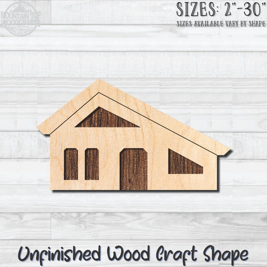 House Home Building 6 Unfinished Wood Shape Blank Laser Engraved Cutout Woodcraft Craft Supply
