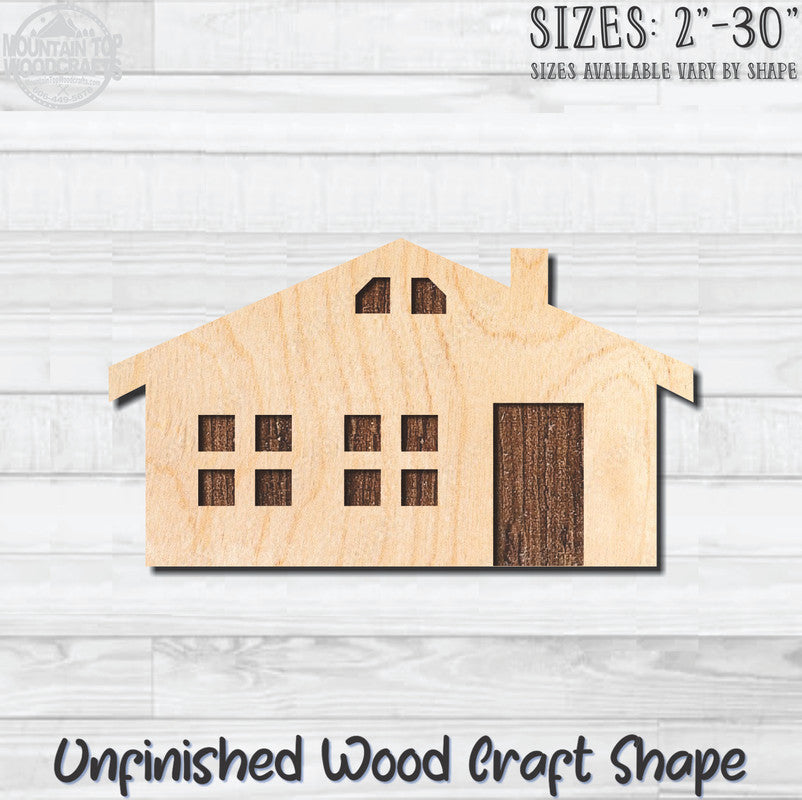 House Home Building 9 Unfinished Wood Shape Blank Laser Engraved Cutout Woodcraft Craft Supply