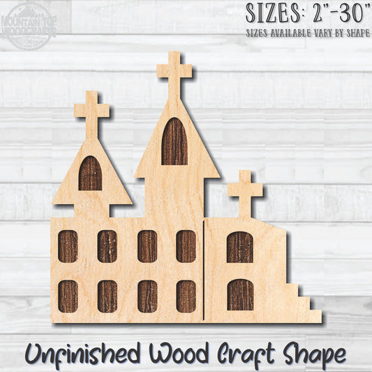 Halloween Haunted House 4 Unfinished Wood Shape Blank Laser Engraved Cutout Woodcraft Craft Supply