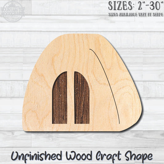 Round Tent Camping Unfinished Wood Shape Blank Laser Engraved Cut Out Woodcraft Craft Supply