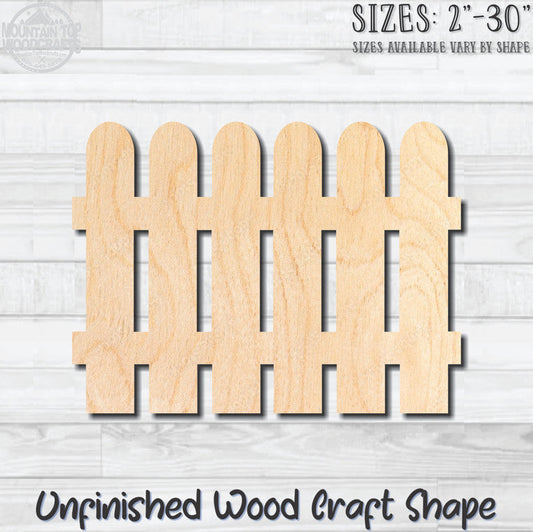 Pickett Fence 1 Unfinished Wood Shape Blank Laser Engraved Cutout Woodcraft Craft Supply