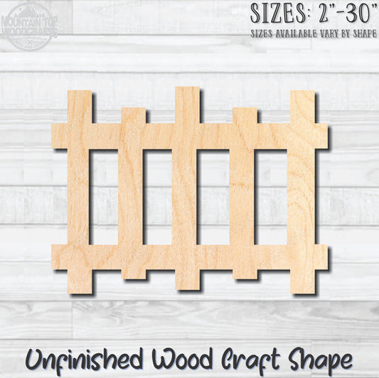 Pickett Fence 4 Unfinished Wood Shape Blank Laser Engraved Cutout Woodcraft Craft Supply