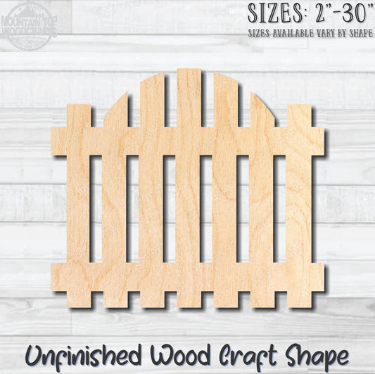 Pickett Fence 6 Unfinished Wood Shape Blank Laser Engraved Cutout Woodcraft Craft Supply