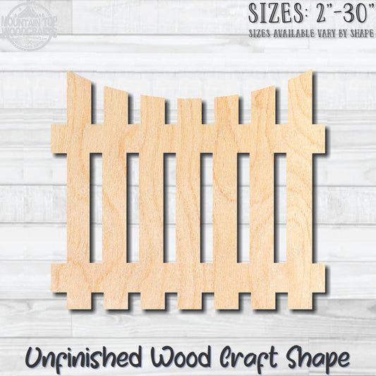 Pickett Fence 7 Unfinished Wood Shape Blank Laser Engraved Cutout Woodcraft Craft Supply