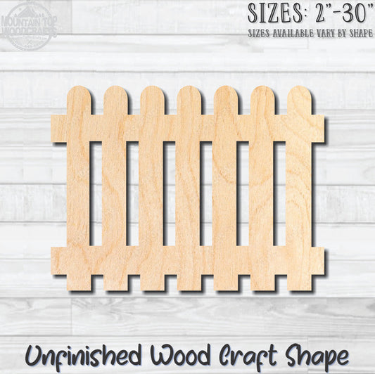 Pickett Fence 8 Unfinished Wood Shape Blank Laser Engraved Cutout Woodcraft Craft Supply