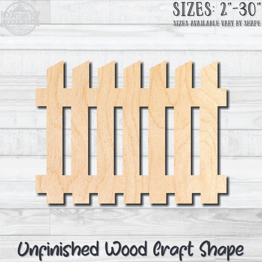 Pickett Fence 10 Unfinished Wood Shape Blank Laser Engraved Cutout Woodcraft Craft Supply