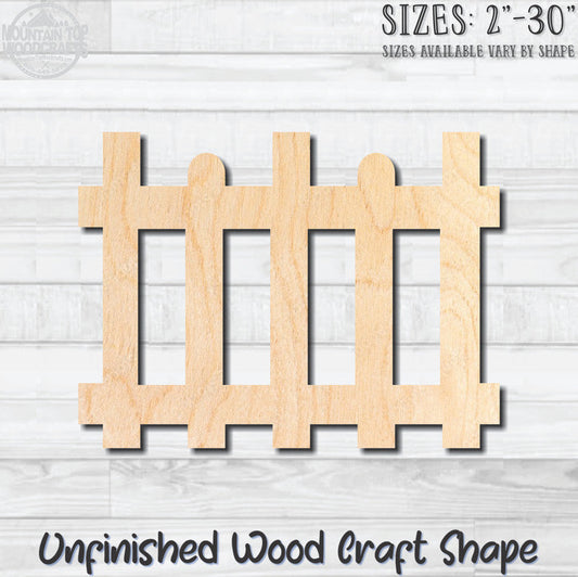 Pickett Fence 11 Unfinished Wood Shape Blank Laser Engraved Cutout Woodcraft Craft Supply