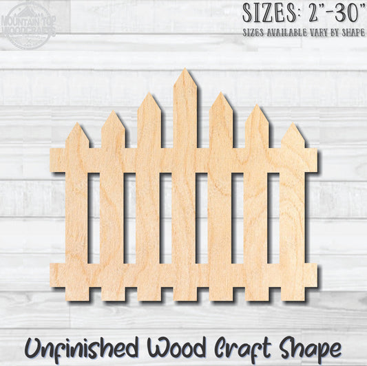 Pickett Fence 12 Unfinished Wood Shape Blank Laser Engraved Cutout Woodcraft Craft Supply