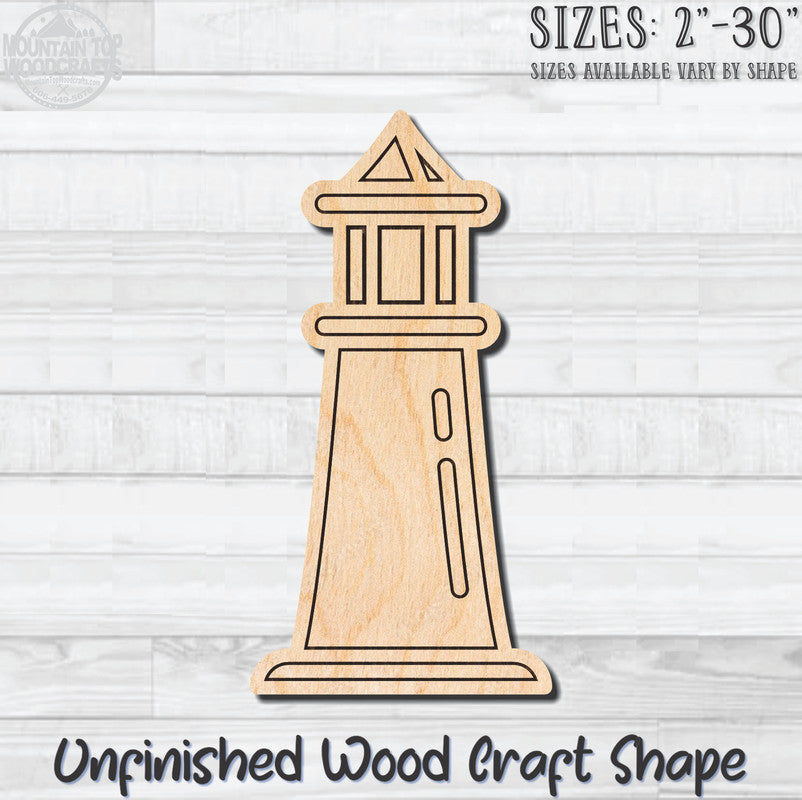 Lighthouse Detailed 2 Unfinished Wood Shape Blank Laser Engraved Cutout Woodcraft Craft Supply