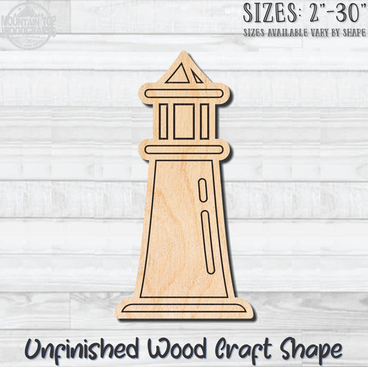 Lighthouse Detailed 2 Unfinished Wood Shape Blank Laser Engraved Cutout Woodcraft Craft Supply