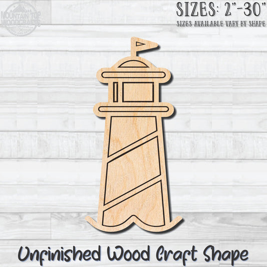 Lighthouse Detailed 3 Unfinished Wood Shape Blank Laser Engraved Cutout Woodcraft Craft Supply