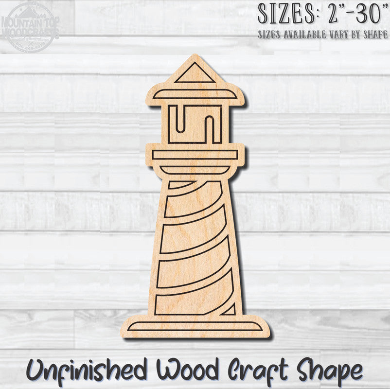 Lighthouse Detailed 4 Unfinished Wood Shape Blank Laser Engraved Cutout Woodcraft Craft Supply