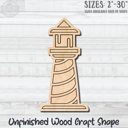 Lighthouse Detailed 4 Unfinished Wood Shape Blank Laser Engraved Cutout Woodcraft Craft Supply