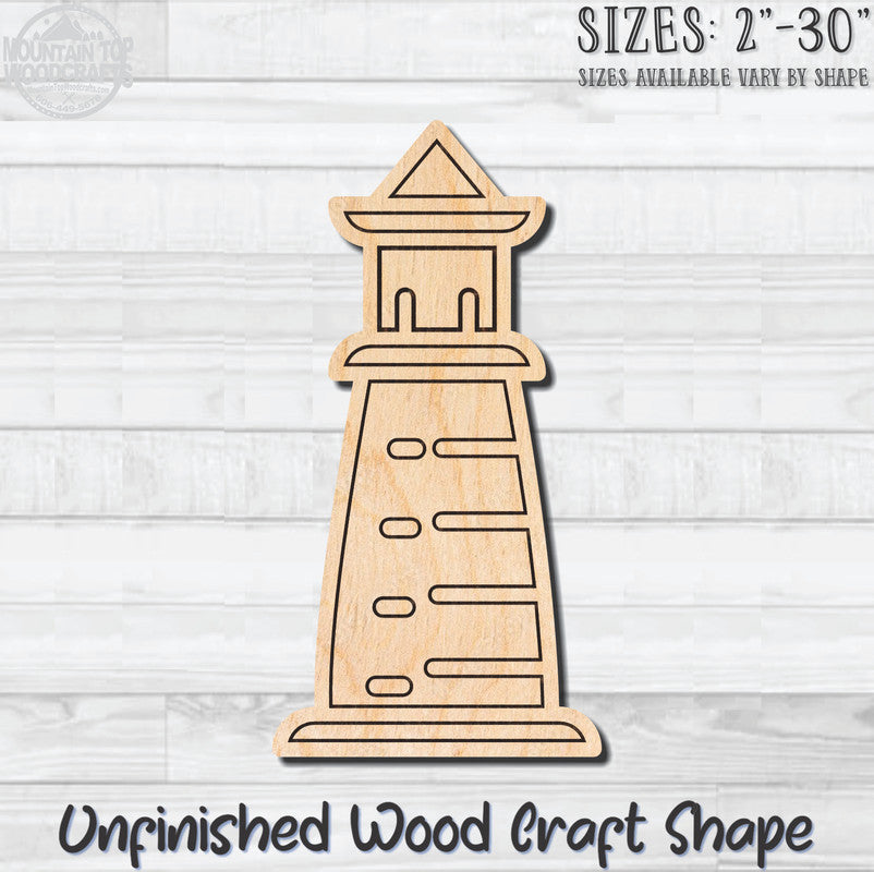 Lighthouse Detailed 6 Unfinished Wood Shape Blank Laser Engraved Cutout Woodcraft Craft Supply