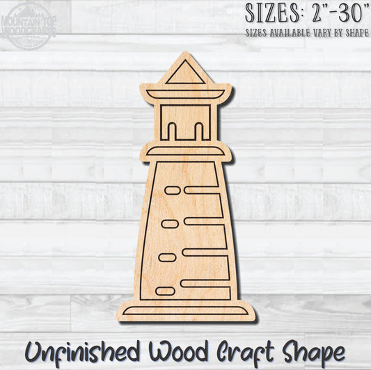Lighthouse Detailed 6 Unfinished Wood Shape Blank Laser Engraved Cutout Woodcraft Craft Supply