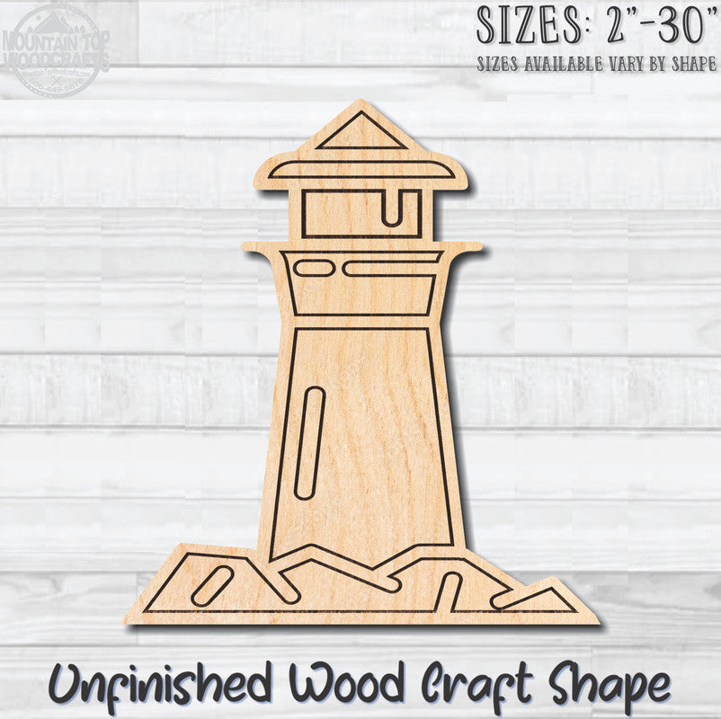 Lighthouse Detailed 7 Unfinished Wood Shape Blank Laser Engraved Cutout Woodcraft Craft Supply
