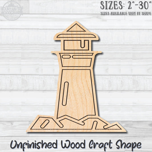 Lighthouse Detailed 7 Unfinished Wood Shape Blank Laser Engraved Cutout Woodcraft Craft Supply