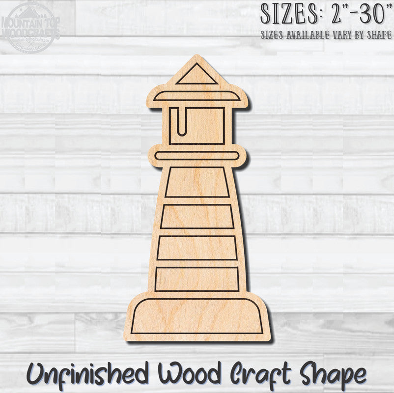 Lighthouse Detailed 9 Unfinished Wood Shape Blank Laser Engraved Cutout Woodcraft Craft Supply