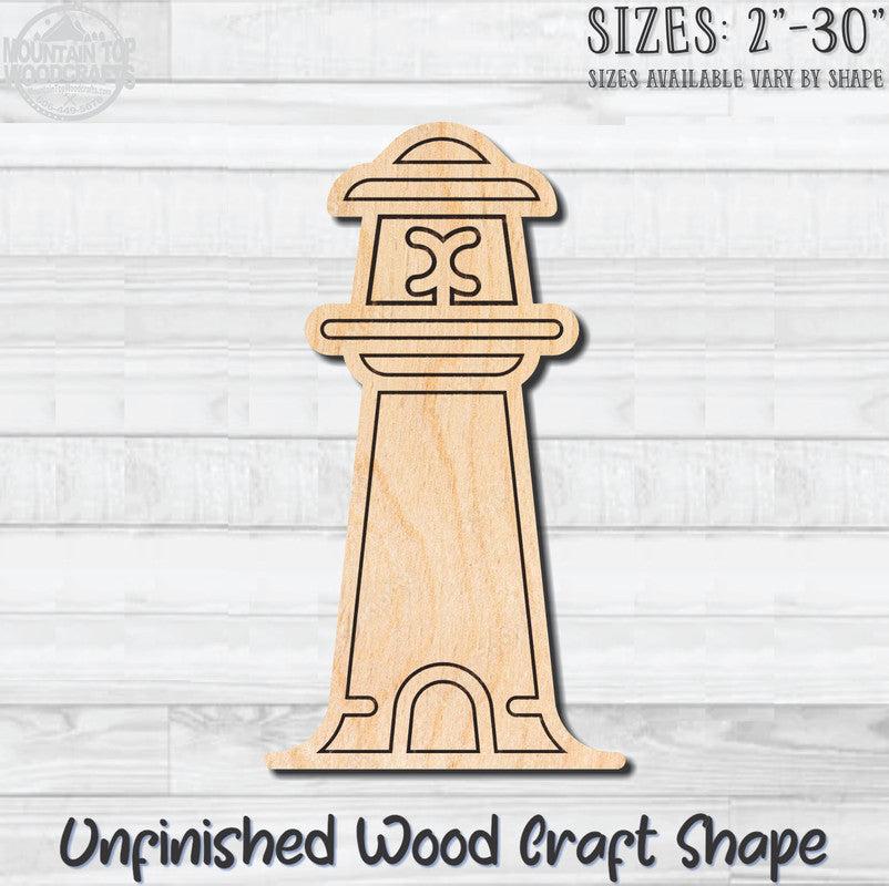 Lighthouse Detailed 10 Unfinished Wood Shape Blank Laser Engraved Cutout Woodcraft Craft Supply